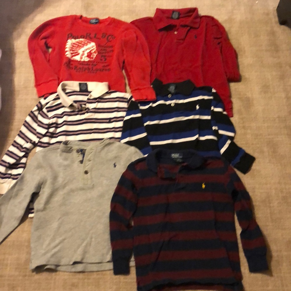 Lot of six boys long sleeve polo Ralph Lauren